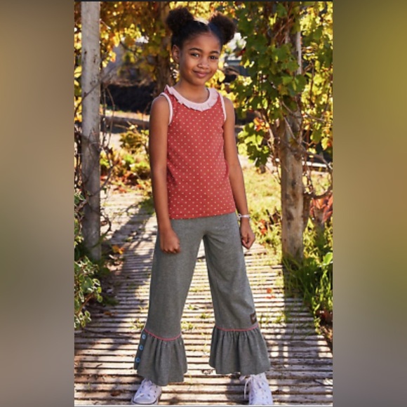 Girls Matilda Jane Gray Ruffle Pants Size 10 NEW WITH TAGS - Picture 1 of 7